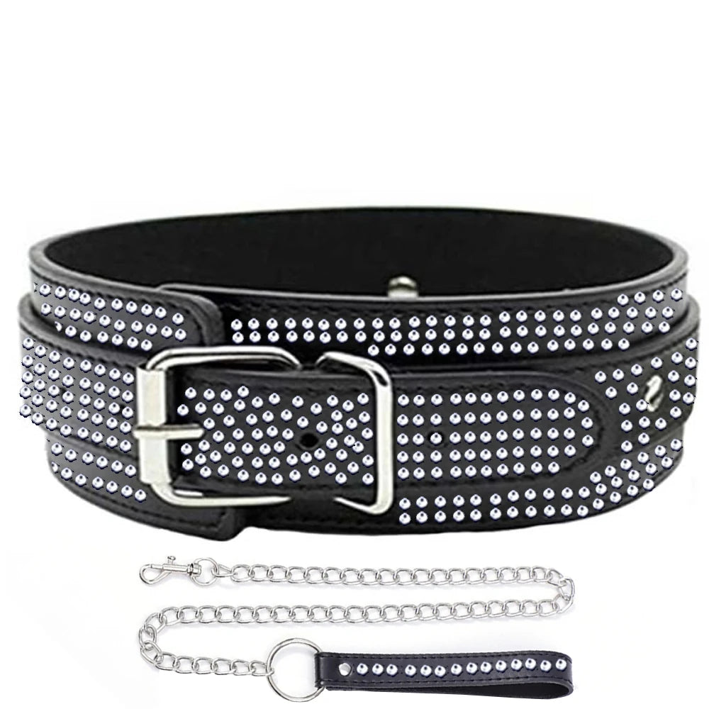 Frowzer Fetish Fantasy Series Diamond Collar Taşlı Fetiş Tasma-Siyah