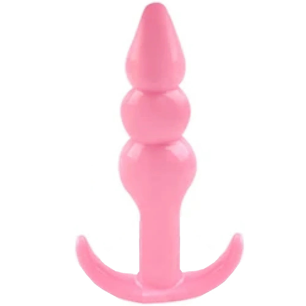 Frowzer Anal Fantasy Ribbled Silicone Jelly Butt Plug Anal Alıştırıcı-Pink