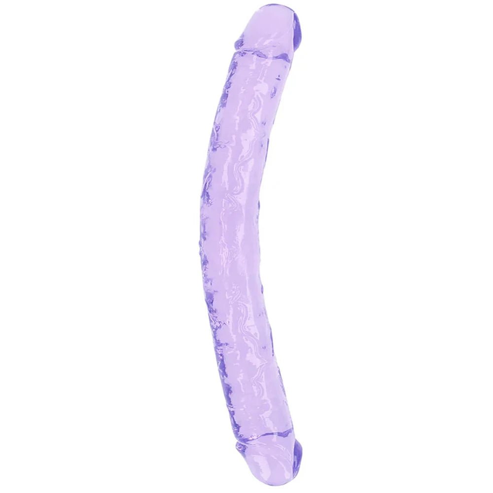 Doc Johnson Crystal Jellies 30 Cm Çift Taraflı Realistik Jel Penis-Mor