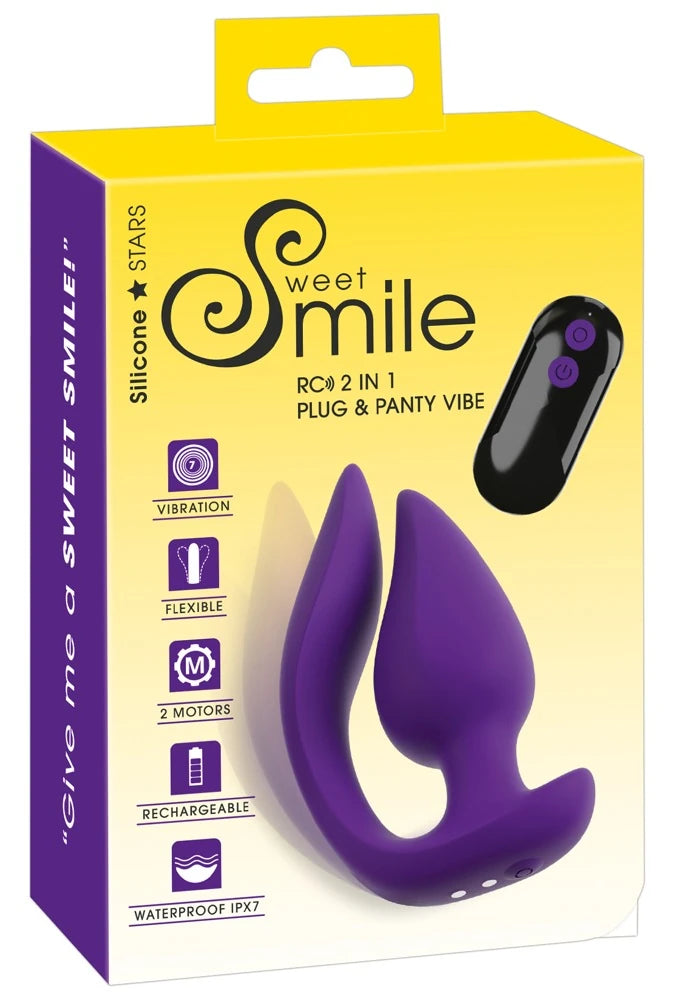 Sweet Smile RC 2'si 1 Arada Unisex Külot Vibratörü ve Anal Plug