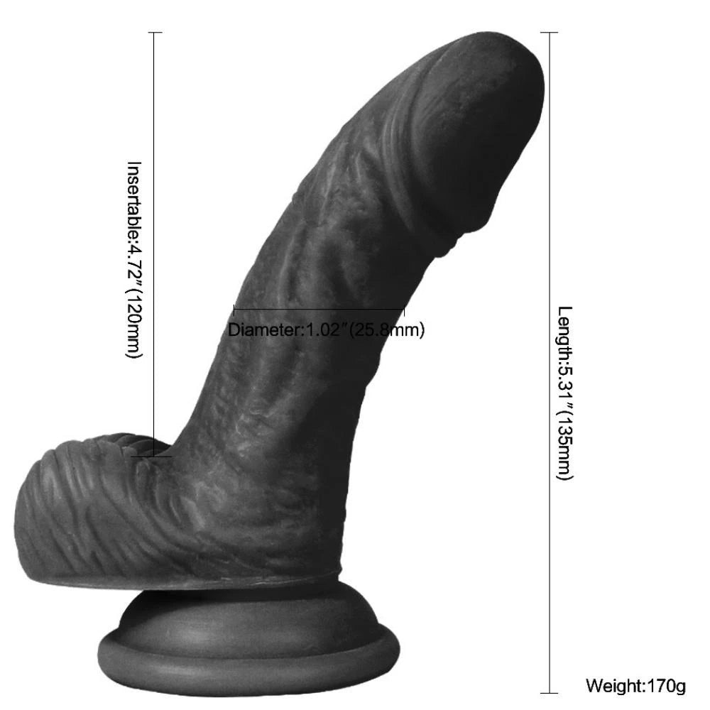 Xise Dildo Series Vincy 13 cm Realistik Penis XS-WBC10015-Black
