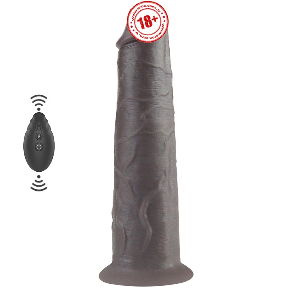 Lovetoy Dual Layered Silicone Rotator Black 20 Cm Hareketli Realistik Penis LV410220