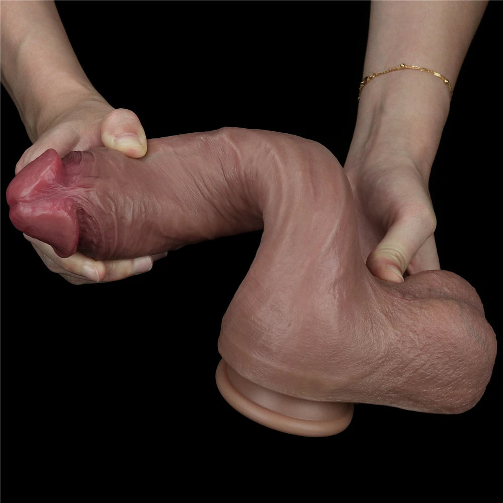 Lovetoy Dual Layered Platinum Silicone 27 Cm Büyük Realistik Penis