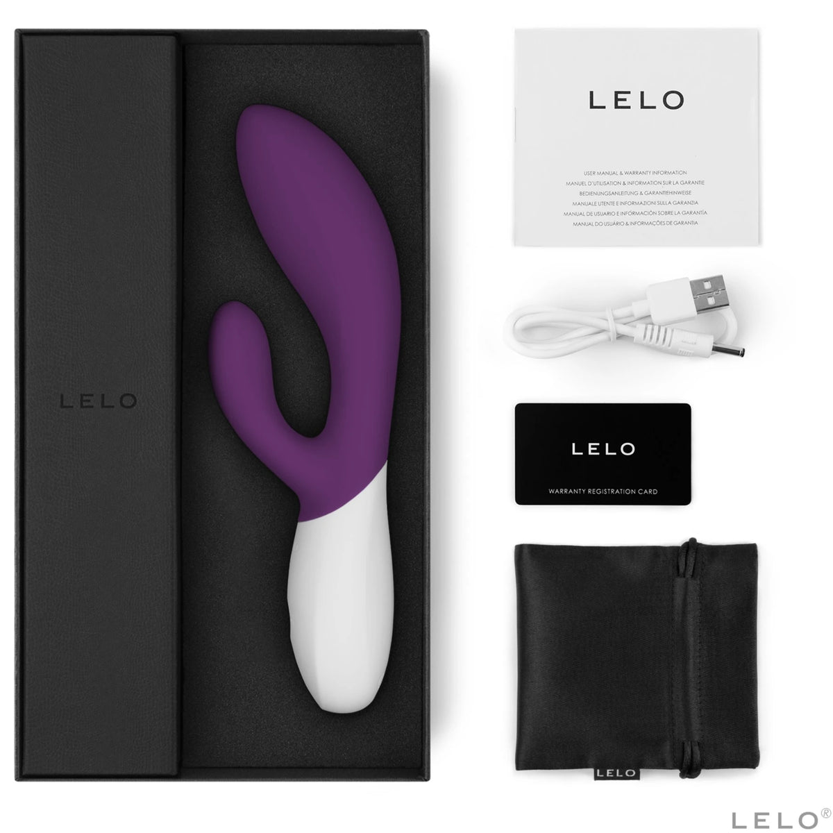 Lelo İna Wave 2 Hareketli Rabbit Vibratör-Plum