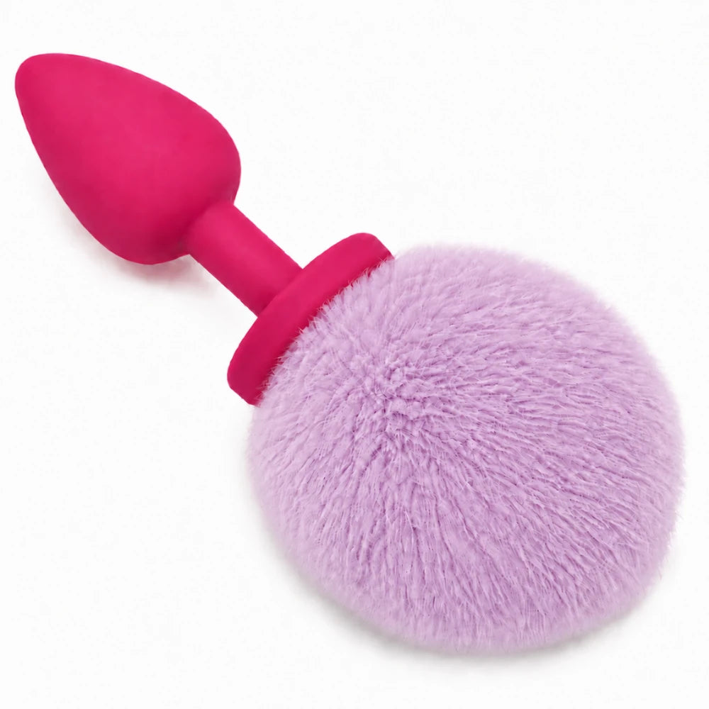 Frowzer Anal Fantasy Yumuşak Silikon Lila Ponpon Peluş Anal Plug-Pink