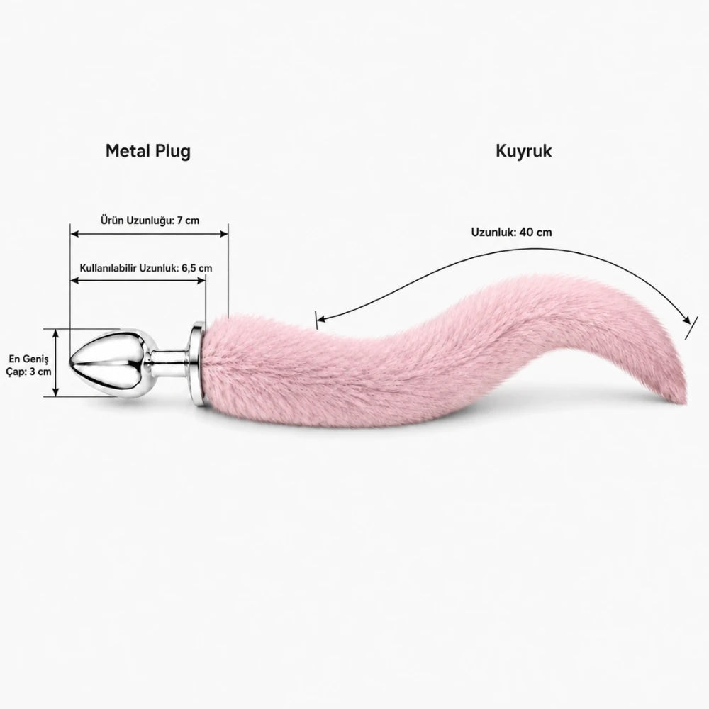 Frowzer Anal Fantasy Tail Pembe Tilki Kuyruklu Metal Anal Plug