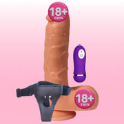 Shequ Adam Ruber Strapon 21 cm Belden Bağlamalı Titreşimli Realistik Penis