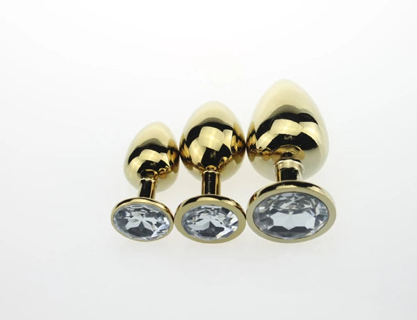 Frowzer Gold Small Beyaz Kristal Taşlı Metal Anal Plug