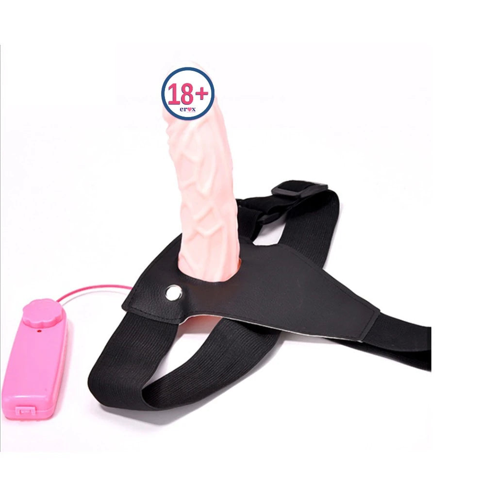 Titreşimli Strapon Belden Bağlamalı Yumuşak Yapıya Sahip Kemerli Penis