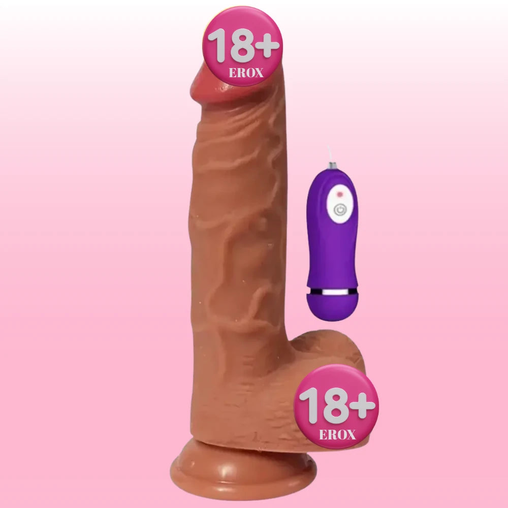 Shequ Dildo Series Hans Natural Doku 21 Cm Titreşimli Realistik Penis
