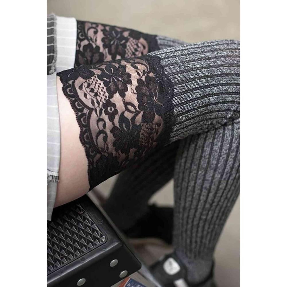 Merry See Parfümlü Dantelli Örgü Diz Üstü Jartiyer Çorap