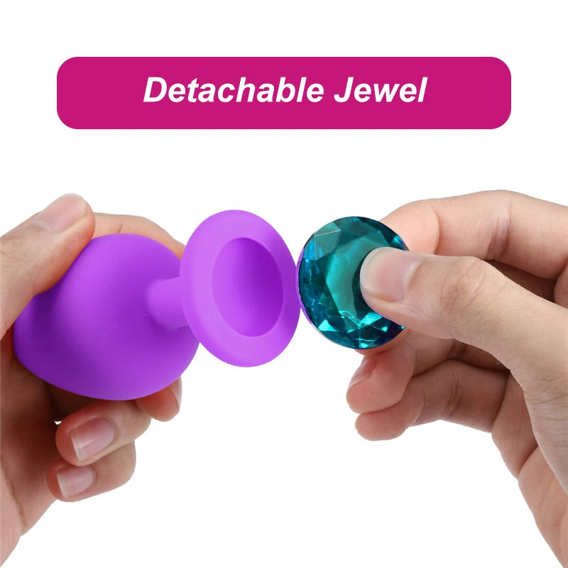 Frowzer Safe Body Purple Silicone Large Yeşil Taşlı Silikon Anal Plug