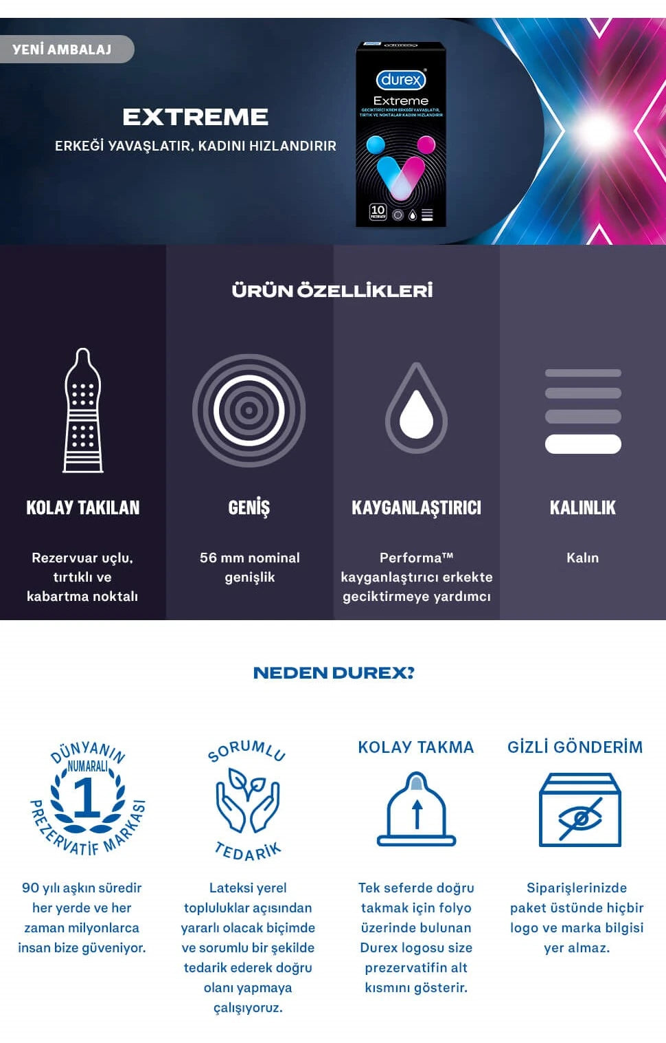 Durex Extreme 10'lu Prezervatif