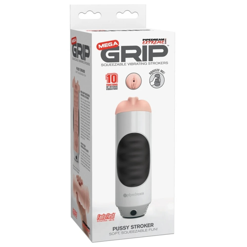 Pipedream Extreme Toyz Mega Grip Titreşimli Vajina Mastürbatör