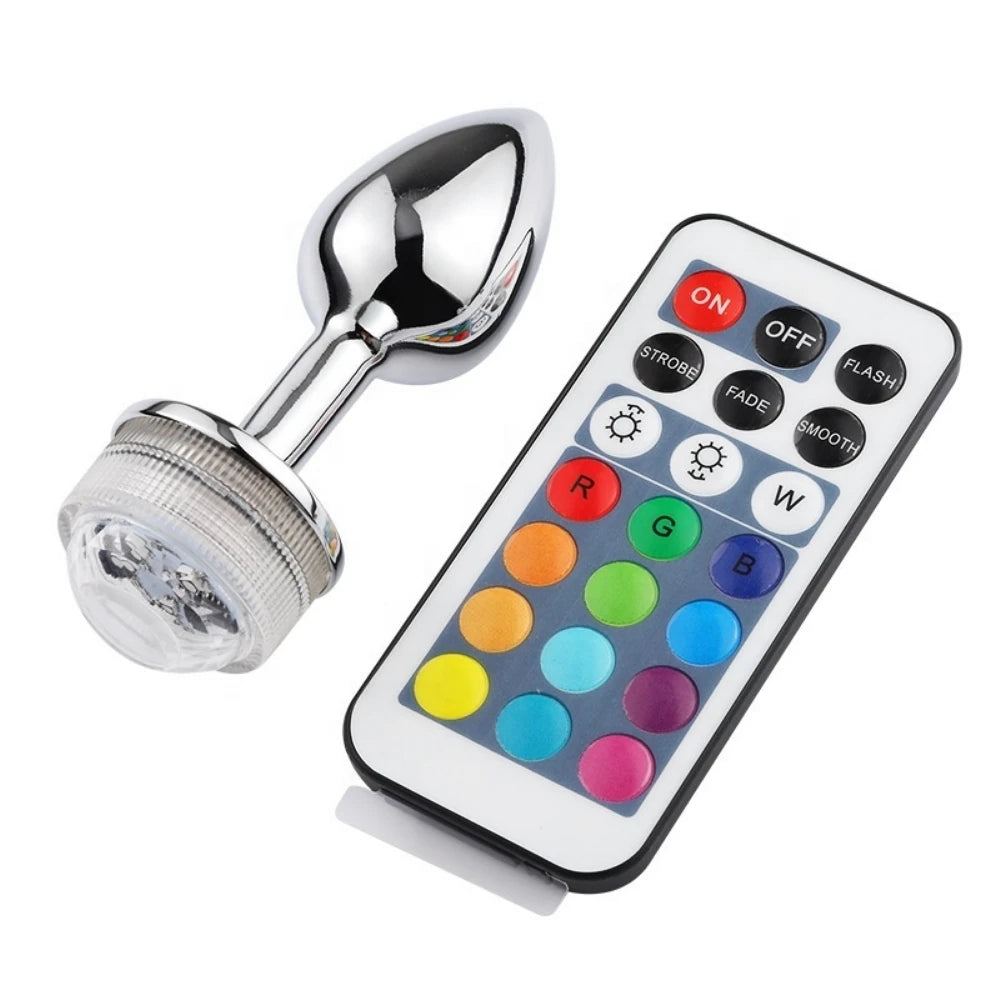 Frowzer Remote Control Uzaktan Kumandalı Led Işıklı Metal Anal Plug Medium