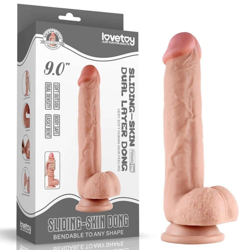 Lovetoy Sliding Skin Dildo Hareketli Deri Özellikli 24 Cm Realistik Penis
