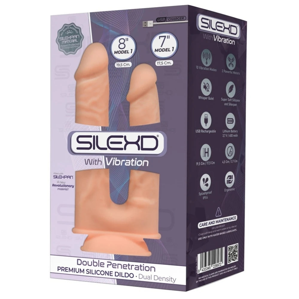 Silexd Double Penetration Titreşimli Çift Başlı Realistik Penis