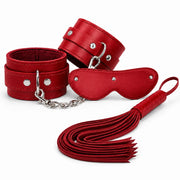 Frowzer Fetish Fantasy Series Cuffs 3 Pcs. Deri Fetiş Pozisyon Kelepçe Seti-Kırmızı