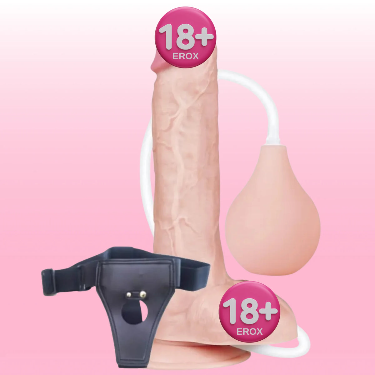 Lovetoy Squirt Extreme Dildo 25 Cm Boşalabilir Kemerli Realistik Penis LV116022