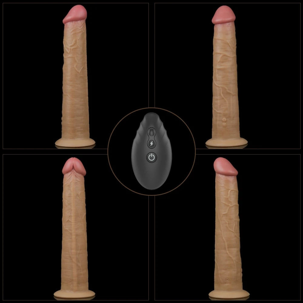 Lovetoy Dual Layered Platinum Silicone 25.3 Cm Titreşimli Realistik Penis