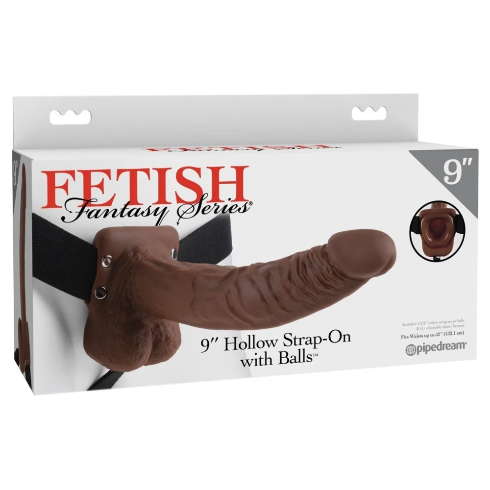 Pipedream Fetish Fantasy Series 9 Inch Hollow Strap-On With Balls Kemerli İçi Boş Penis