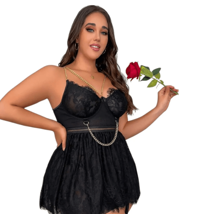 Erox Fantasy Wear Dantelli Mini Seksi Gecelik