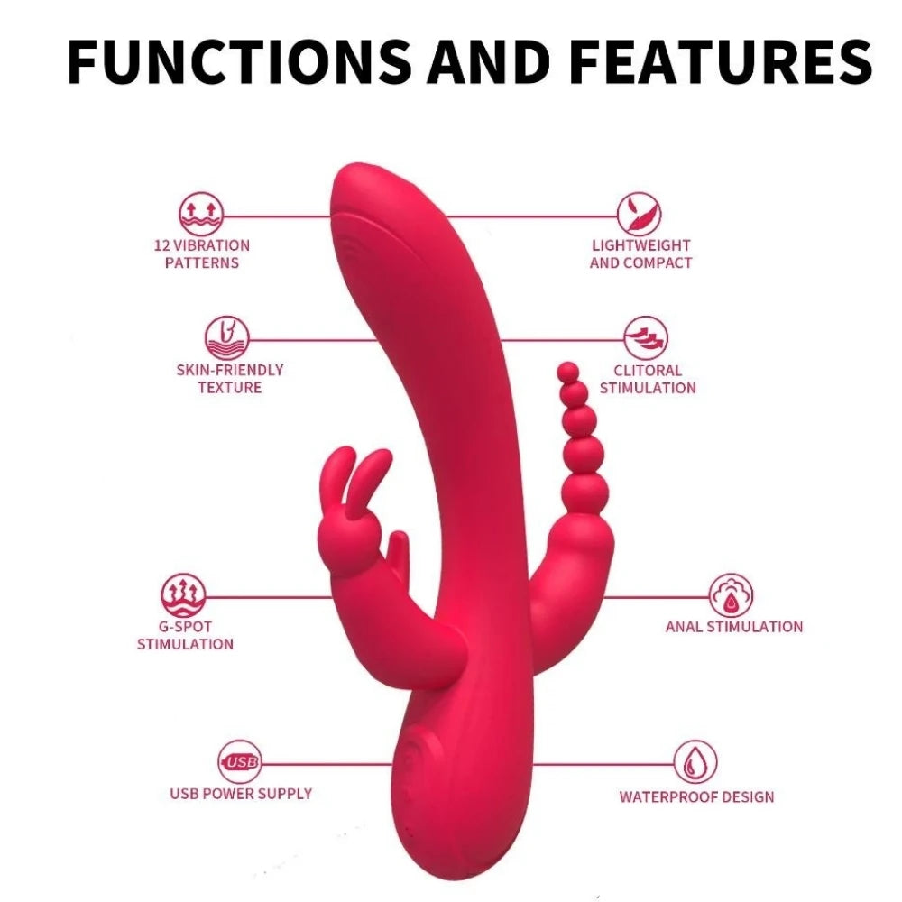 Frowzer World Meilisa 3 İn 1 Clitoral Massager Rabbit Vibratör