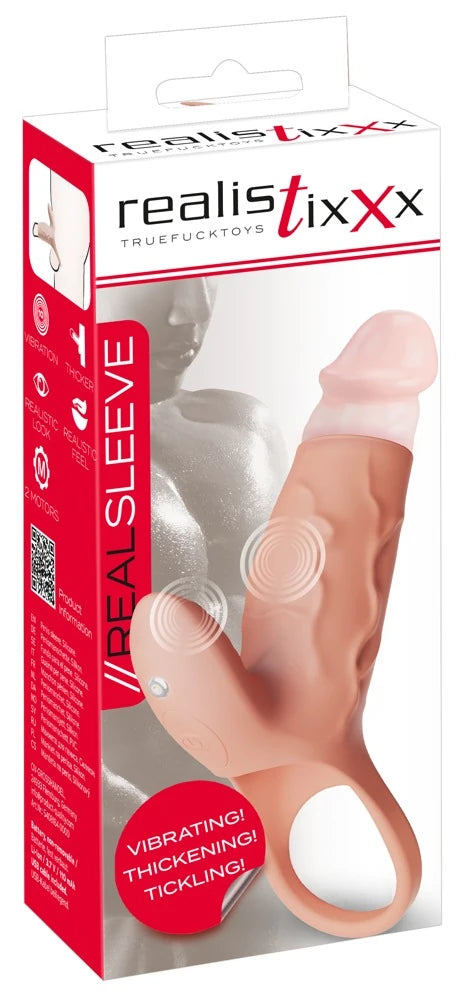 Frowzer Realistixxx RealSleeve Clit Titreşimli ve Testis Halkalı Penis Kılıfı