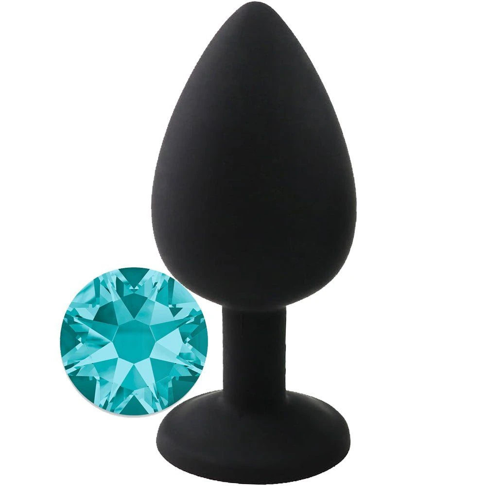 Frowzer Safe Body Black Silicone Large Mavi Taşlı Silikon Anal Plug