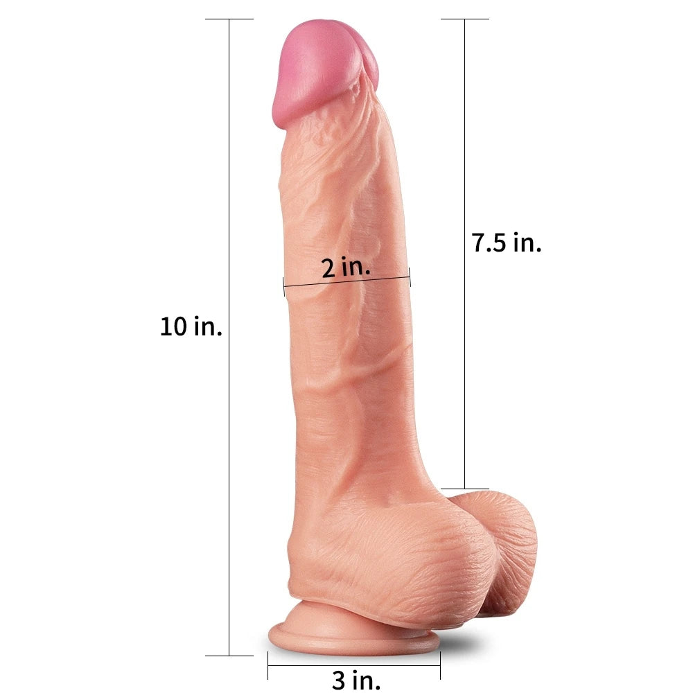 Lovetoy Dual Layered Platinum Silicone Cock 25 cm Realistik Penis LV411010