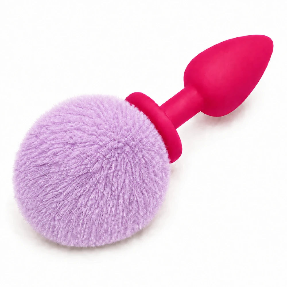 Frowzer Anal Fantasy Yumuşak Silikon Lila Ponpon Peluş Anal Plug-Pink