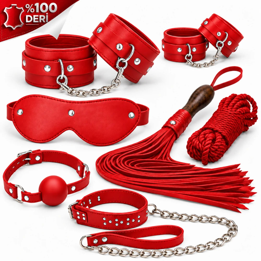 Frowzer Fetish Love Game %100 Gerçek Deri Fetiş Pozisyon Seti-Kırmızı