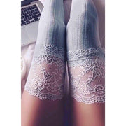 Merry See Parfümlü Dantelli Örgü Diz Üstü Jartiyer Çorap