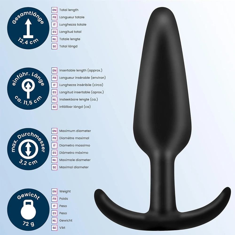 Frowzer Anal Fantasy Silicone Jelly Butt Plug Anal Alıştırıcı-Black