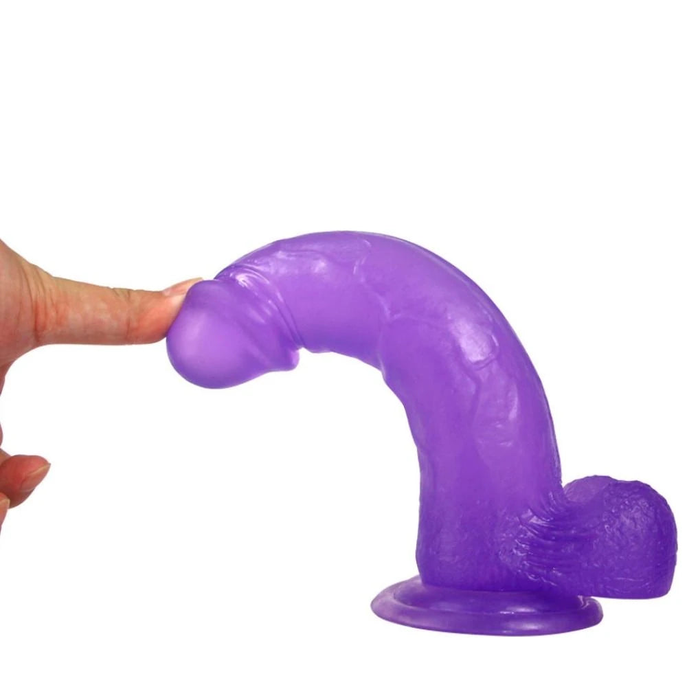 Lovetoy Jelly Studs Purple Large 20 cm Belden Bağlamalı Jel Dildo LV3100