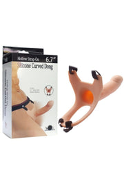 Silicone Curved Dong Içi Boş Belden Bağlamalı penis 17 Cm