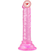 Erox Jelly Silicone 14.5 cm Anal ve Vajinal Realistik Penis-Pink