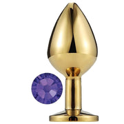 Erox Gold Small Mor Kristal Taşlı Metal Anal Plug