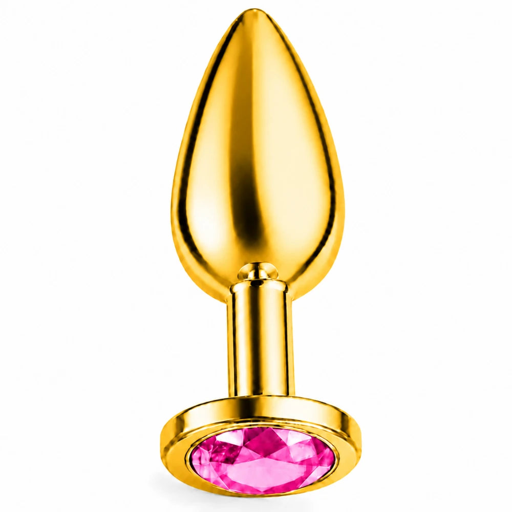 Frowzer Anal Fantasy Luxury Diamond Gold Çelik Pembe Taşlı Metal Anal Plug – Large