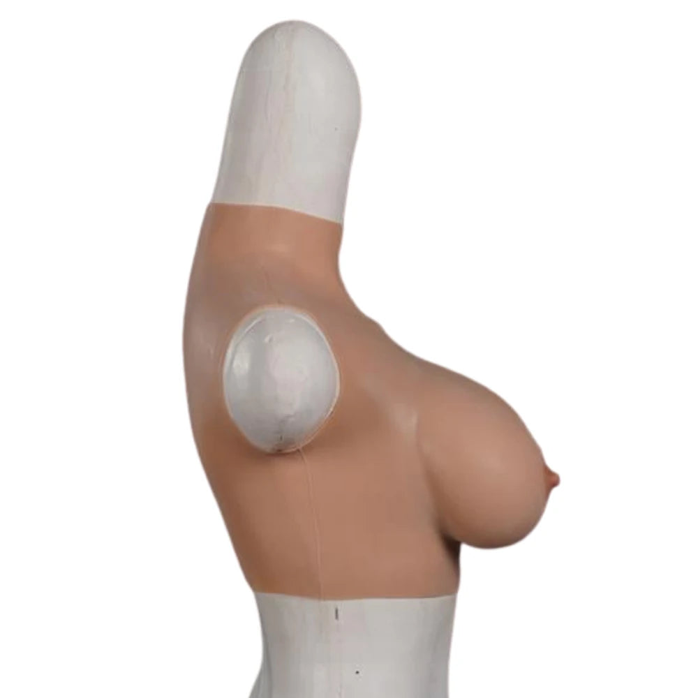 The Sex Toys Bodysuit Crossdresser Giyilebilir Boğazlı Realistik Silikon Göğüs
