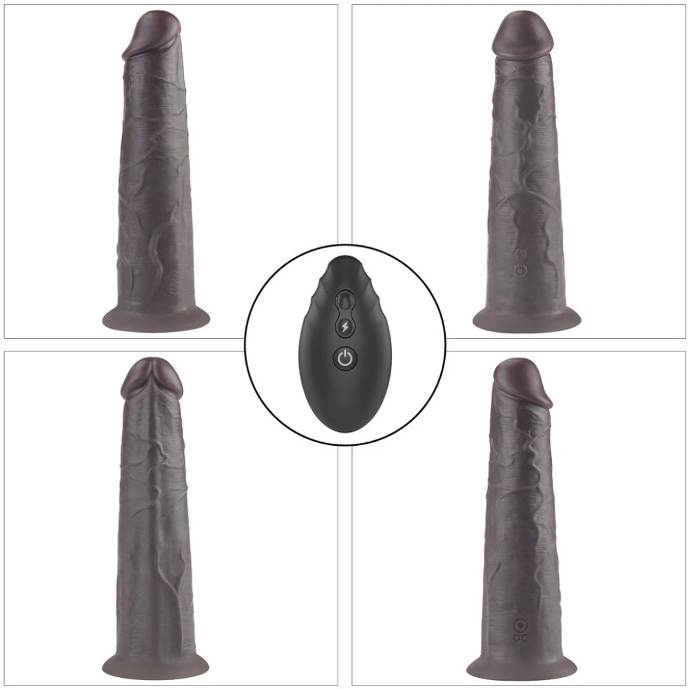 Lovetoy Dual Layered Silicone Rotator Black 20 Cm Hareketli Realistik Penis LV410220