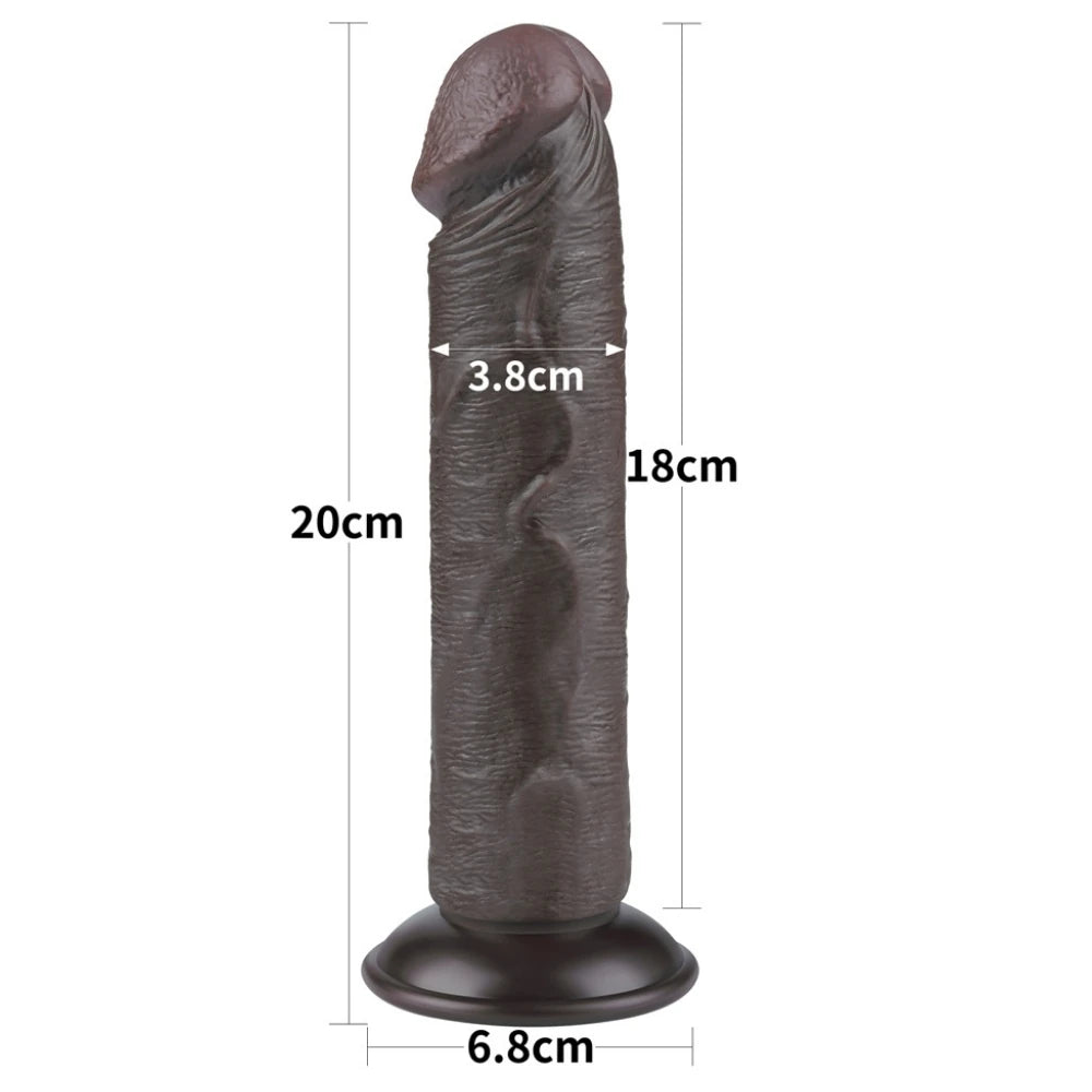 Lovetoy Sliding Skin Dildo Hareketli Deri Özellikli 20 Cm Realistik Zenci Penis