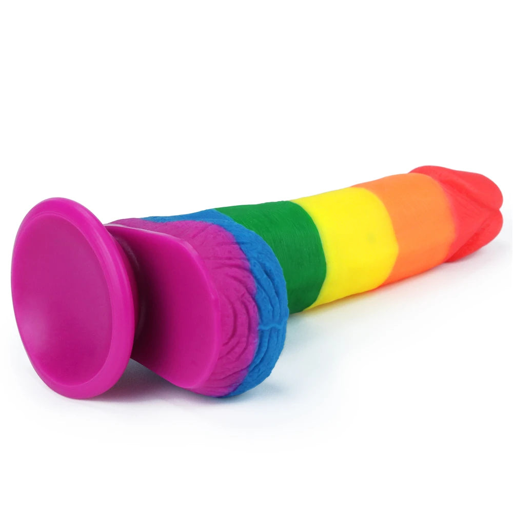 Lovetoy Prider Dildo 19.5 cm Belden Bağlamalı Renkli Realistik Penis LV410026