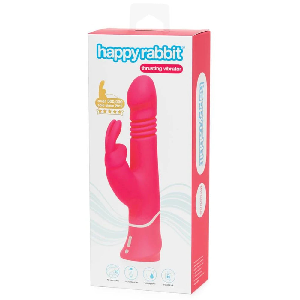 Happy Rabbit Thrusting Realistic Vibe İleri Geri Hareketli Klitoral Vibratör
