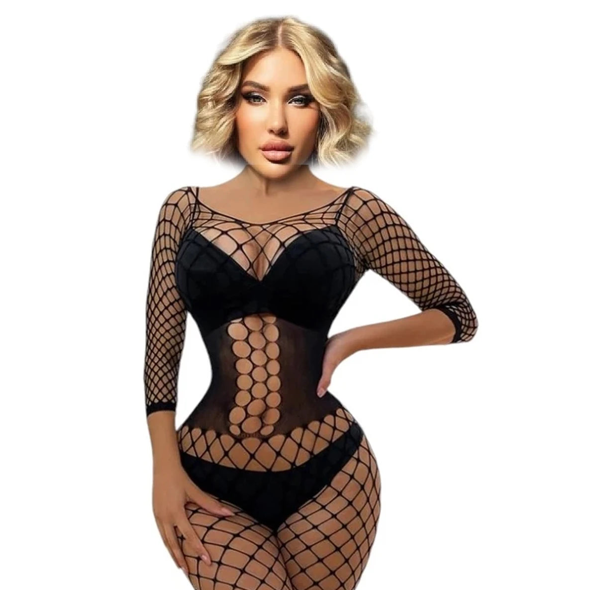 Frowzer She Fantasy Wear Dekolteli Seksi Siyah Vücut Çorabı