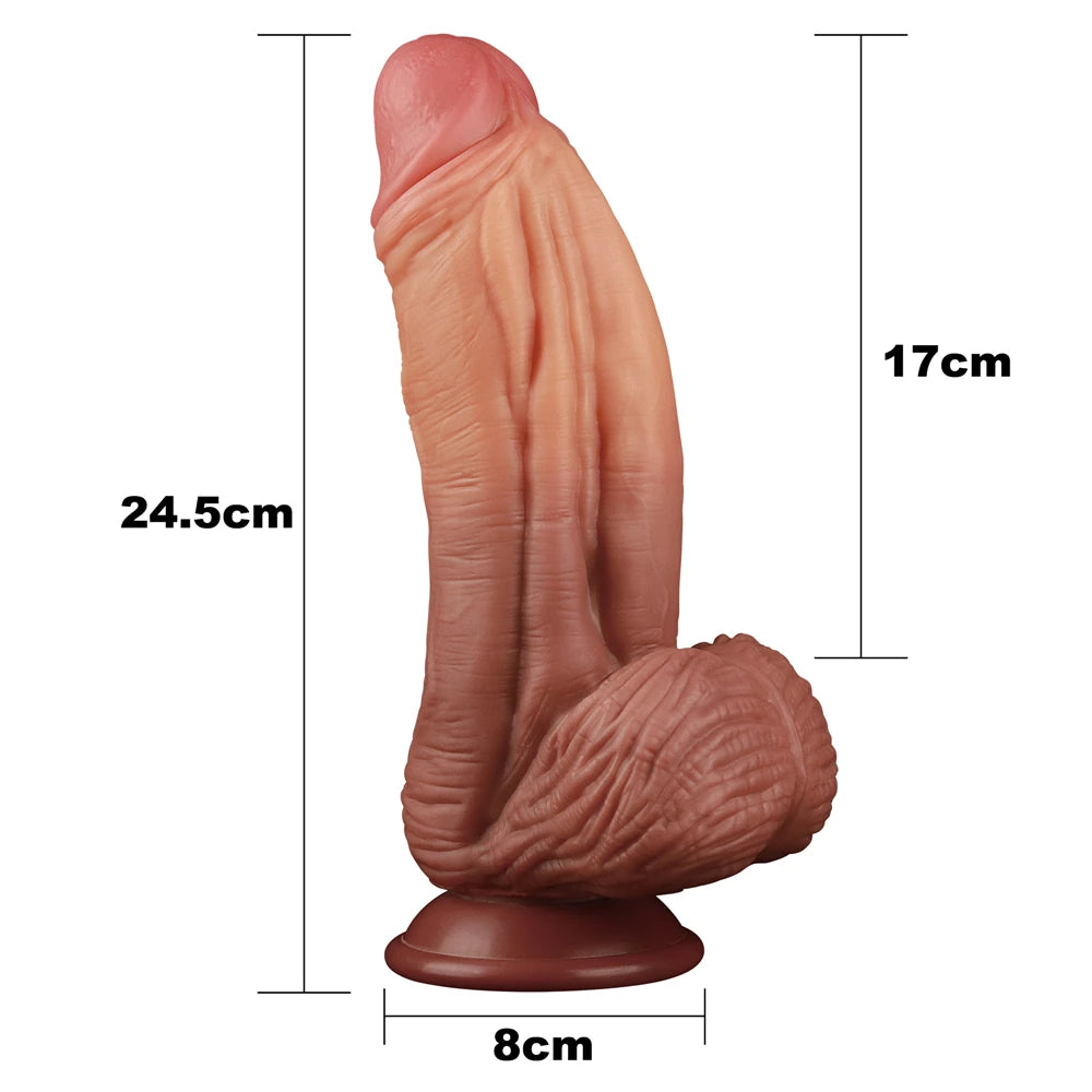Lovetoy Dual Layered Platinum Silicone 24.5 Cm Monster Realistik Dildo