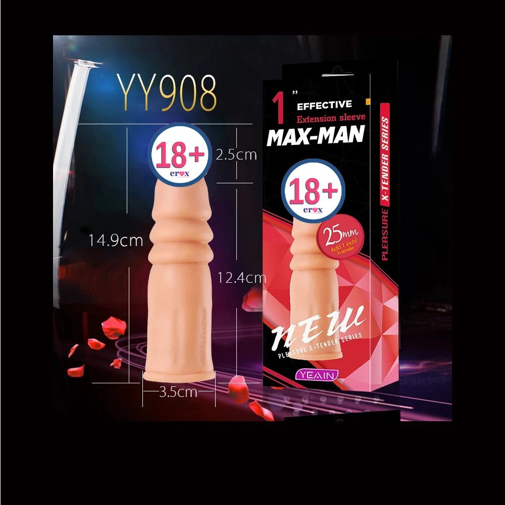 Yeain Max Man 2.5 cm Uzatmalı Boğumlu Penis Kılıfı
