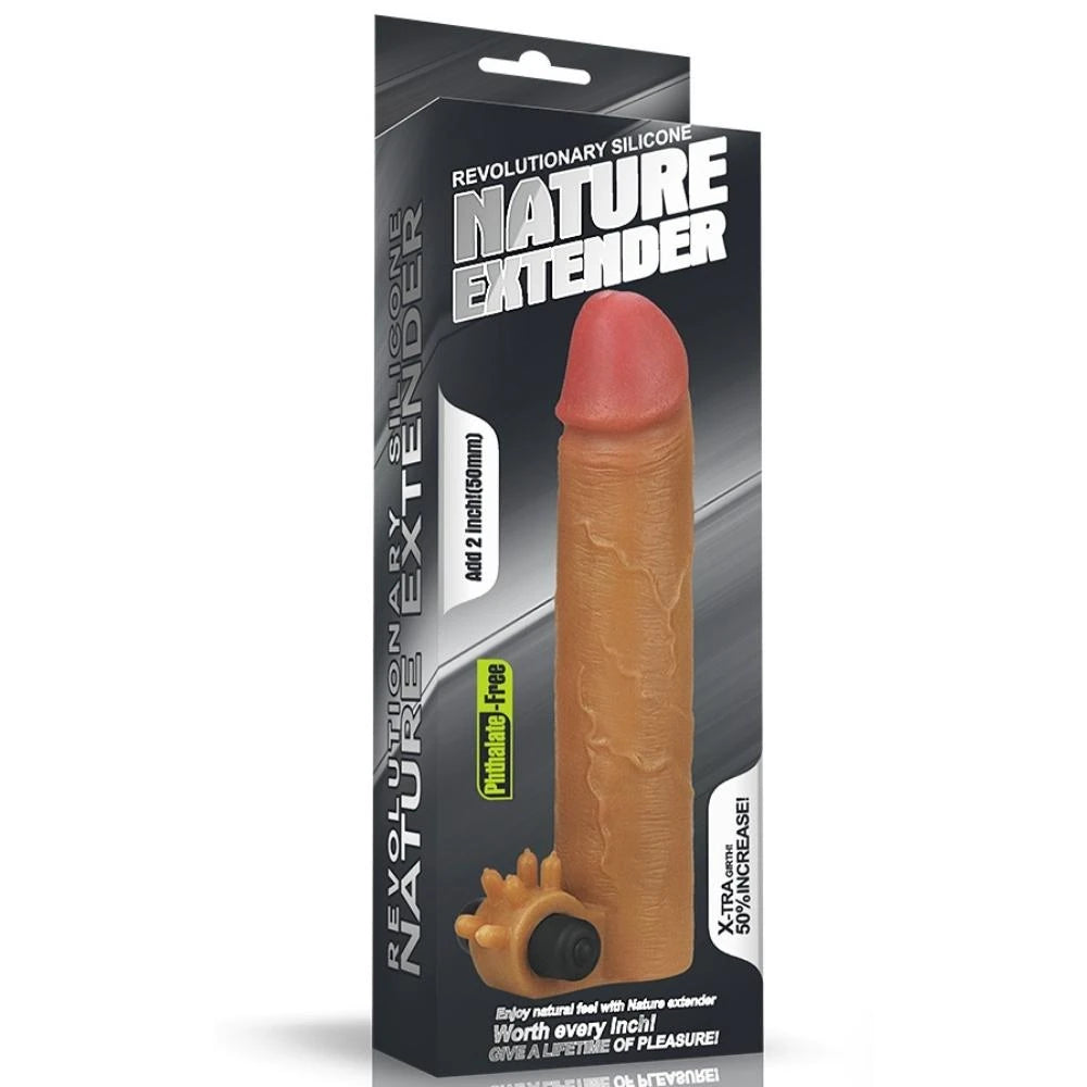 Lovetoy Nature Extender Natural Et Doku Titreşimli Penis Kılıfı LV414101B