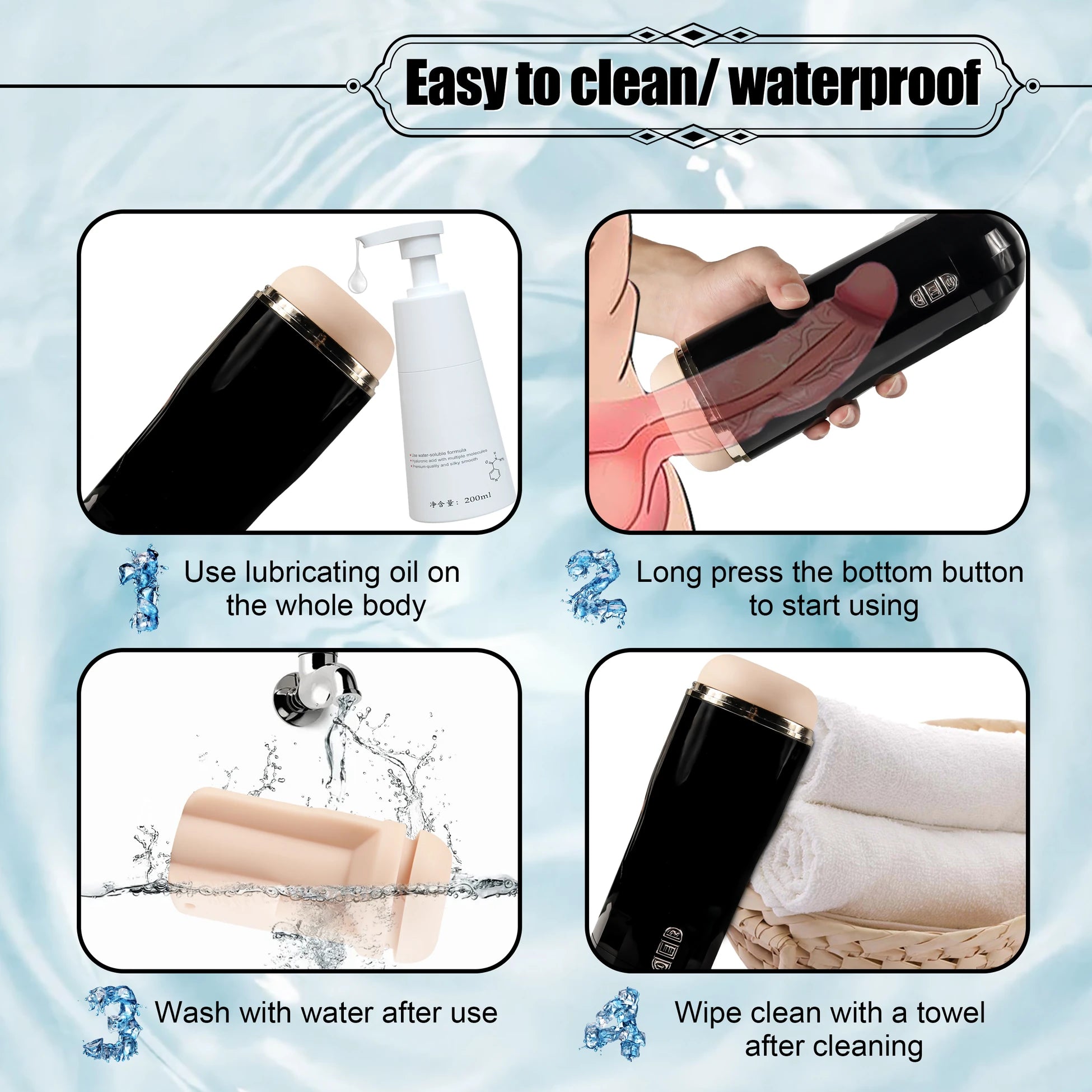 Xise Snow İnspiratory Emiş Güçlü 7 Modlu Titreşimli Anüs Mastürbatör