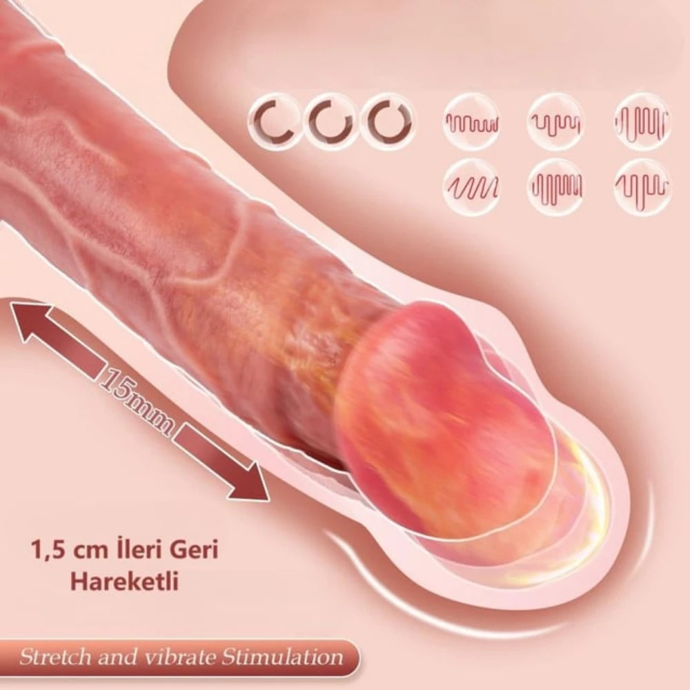 Erox The Dildo Brian Uzaktan Kumandalı İleri Geri Hareketli Realistik Vibratör